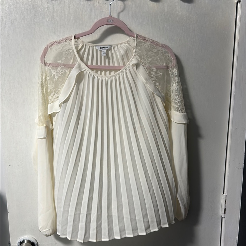 Express Cream Lace Blouse